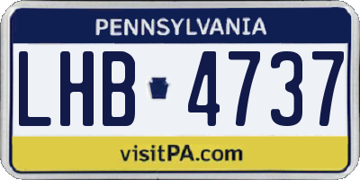 PA license plate LHB4737
