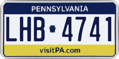 PA license plate LHB4741