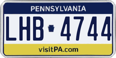 PA license plate LHB4744