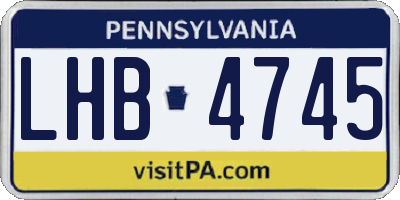 PA license plate LHB4745