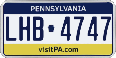 PA license plate LHB4747