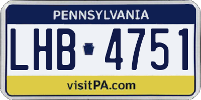 PA license plate LHB4751