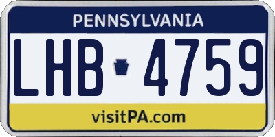 PA license plate LHB4759