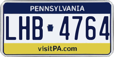 PA license plate LHB4764
