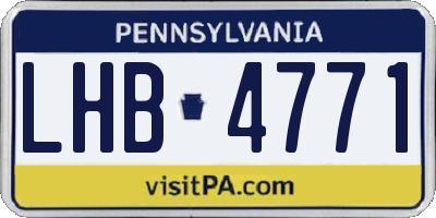 PA license plate LHB4771