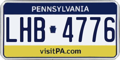 PA license plate LHB4776