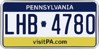 PA license plate LHB4780