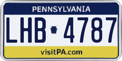 PA license plate LHB4787