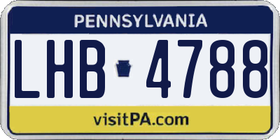 PA license plate LHB4788