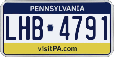 PA license plate LHB4791
