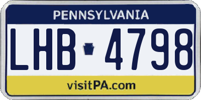 PA license plate LHB4798