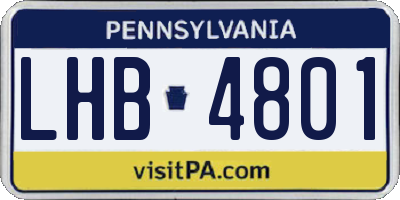 PA license plate LHB4801