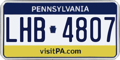 PA license plate LHB4807