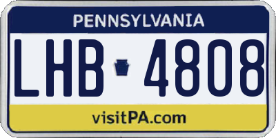PA license plate LHB4808