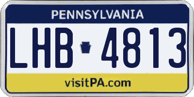 PA license plate LHB4813