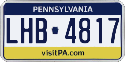 PA license plate LHB4817