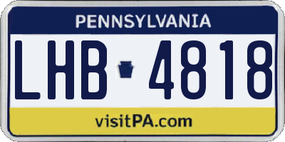 PA license plate LHB4818