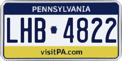 PA license plate LHB4822