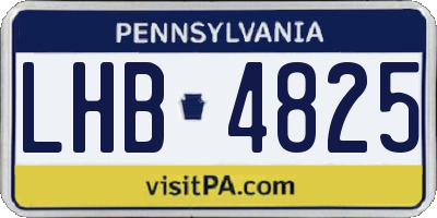 PA license plate LHB4825