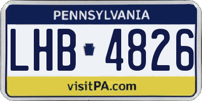 PA license plate LHB4826