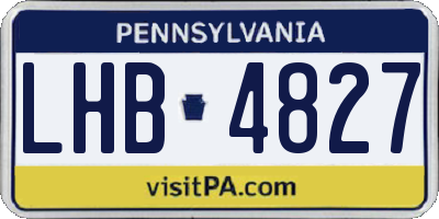 PA license plate LHB4827