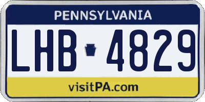 PA license plate LHB4829