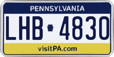 PA license plate LHB4830