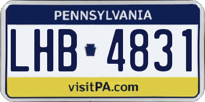 PA license plate LHB4831