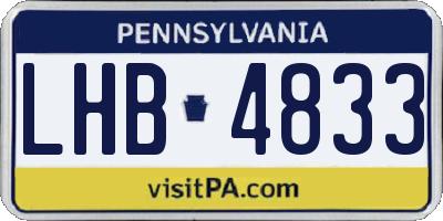 PA license plate LHB4833