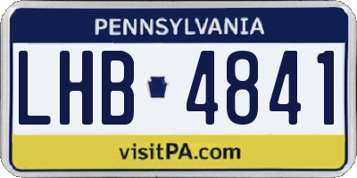PA license plate LHB4841
