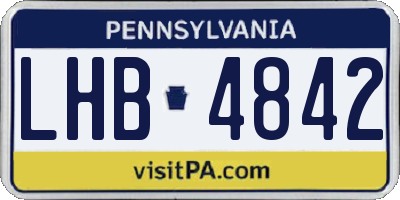 PA license plate LHB4842