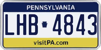 PA license plate LHB4843