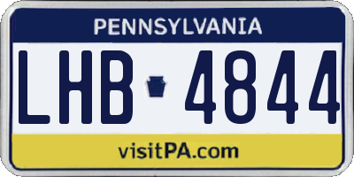 PA license plate LHB4844