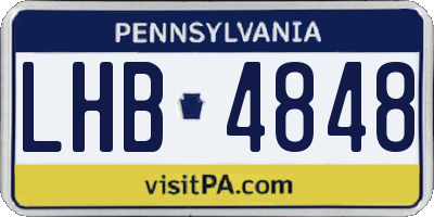 PA license plate LHB4848