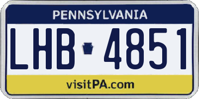 PA license plate LHB4851