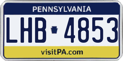 PA license plate LHB4853