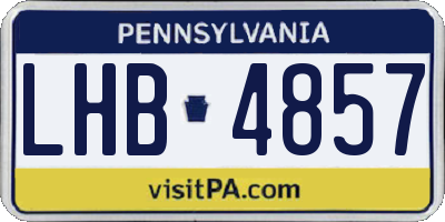 PA license plate LHB4857