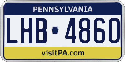 PA license plate LHB4860