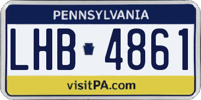 PA license plate LHB4861