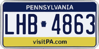 PA license plate LHB4863