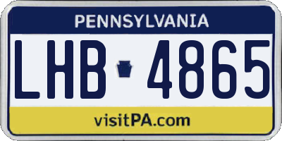 PA license plate LHB4865