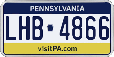 PA license plate LHB4866