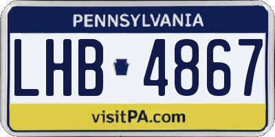 PA license plate LHB4867