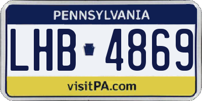 PA license plate LHB4869