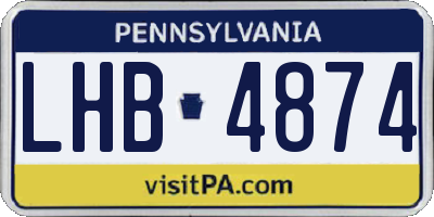 PA license plate LHB4874