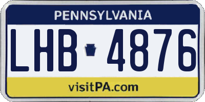 PA license plate LHB4876
