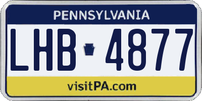 PA license plate LHB4877