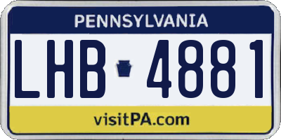 PA license plate LHB4881
