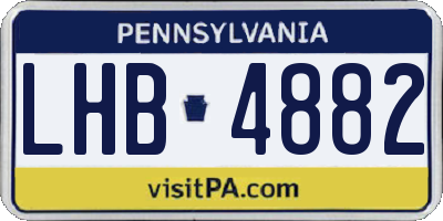 PA license plate LHB4882