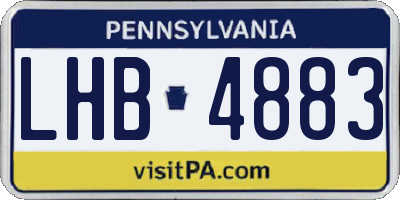 PA license plate LHB4883